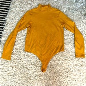 Mustard long-sleeve bodysuit, size XL
